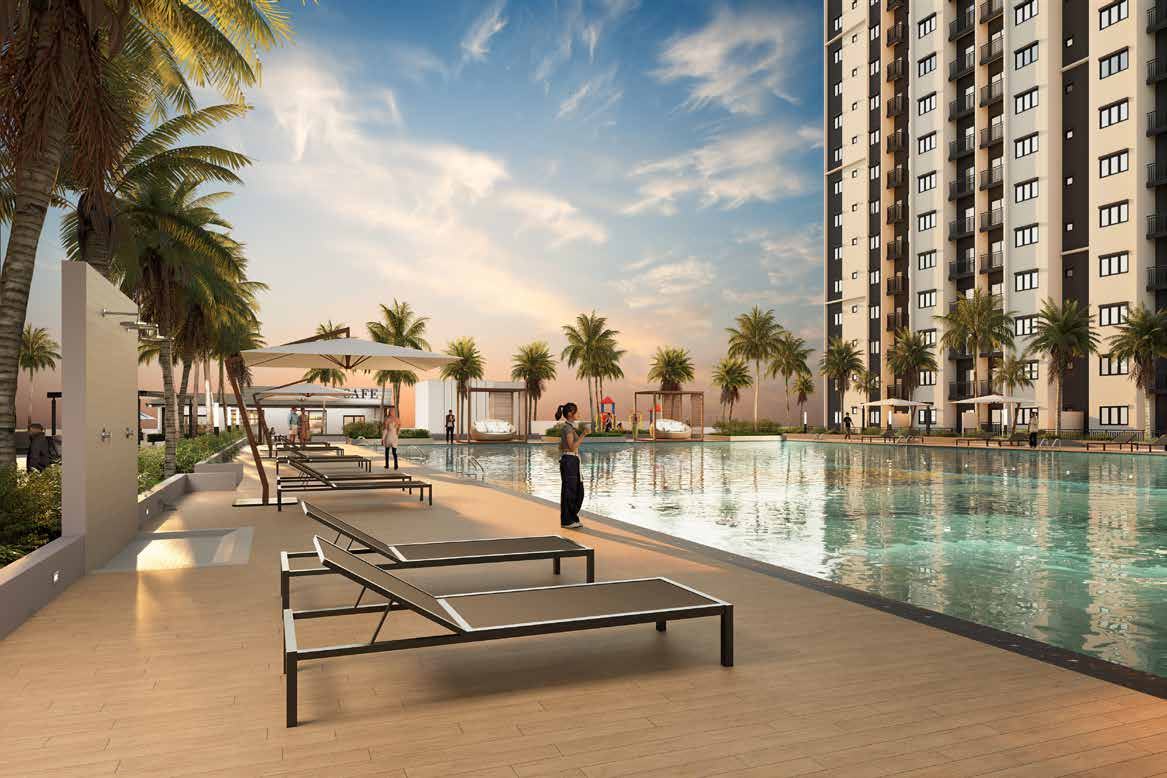 Sunset Deck with loungers beside the pool
